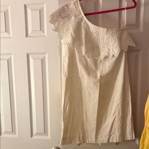 NWOT Mud Pie One-Shoulder Eyelet Dress